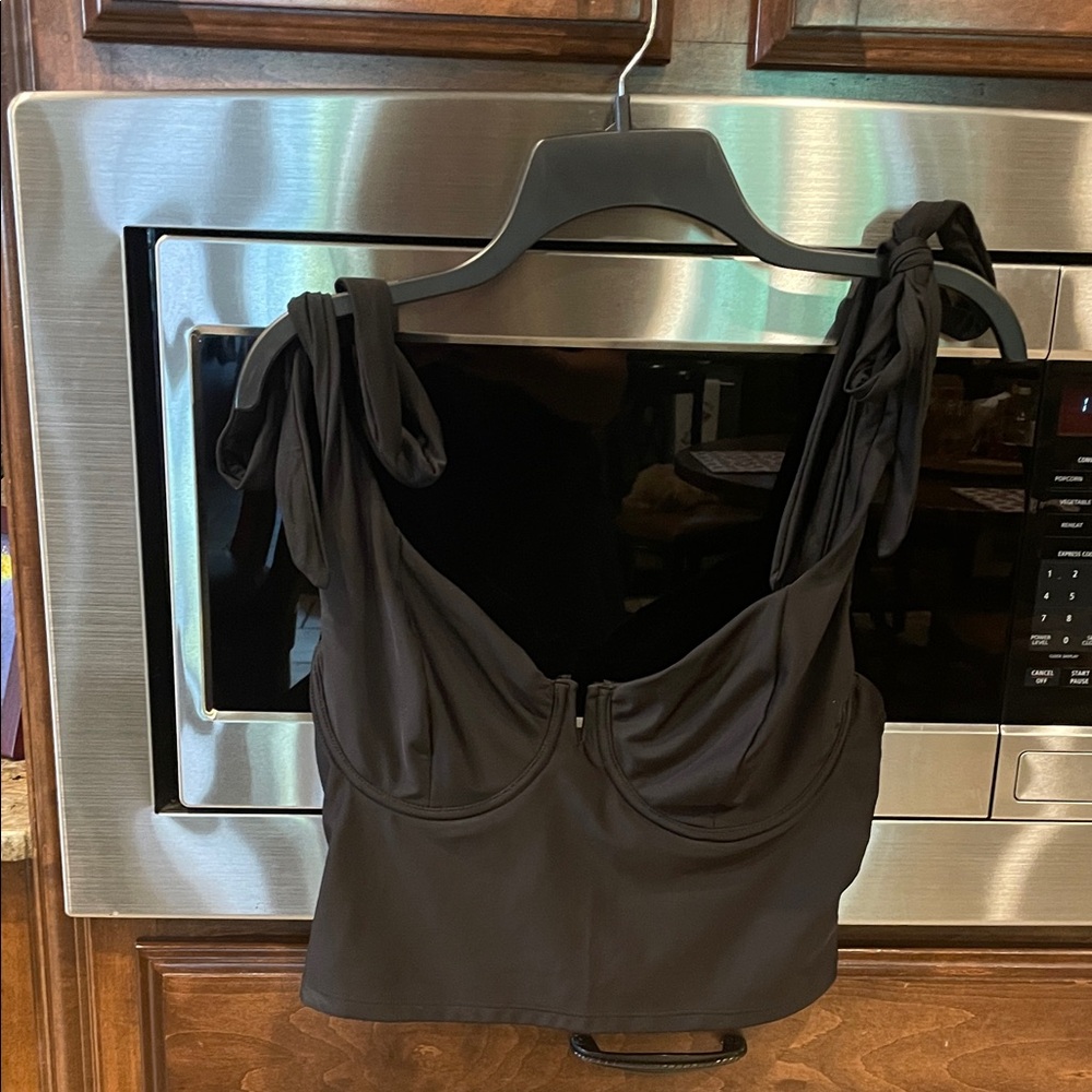 Old Navy Black Women's Bikini Top with Tie-Straps
